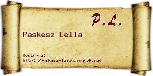 Paskesz Leila névjegykártya